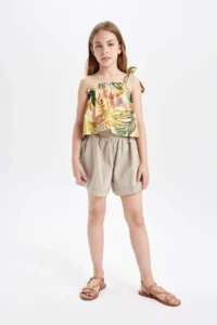 DeFacto Patterned Tek Omuzlu Blouse Girls' - Image 2
