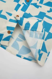 DeFacto Patterned Patchwork Collar Short Sleeve Shirt for Baby Boy - Image 3