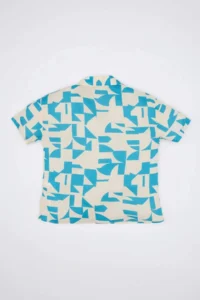 DeFacto Patterned Patchwork Collar Short Sleeve Shirt for Baby Boy - Image 4