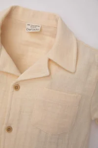 DeFacto Baby Boy Open Collar Muslin Short Sleeve Shirt - Image 2