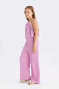 DeFacto Girl's Wide Leg Wrapped Trousers - Image 3