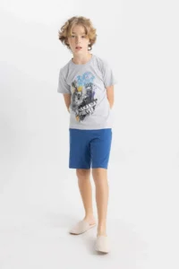 DeFacto Marvel Pajama Set Short Sleeve Top Shorts Boy