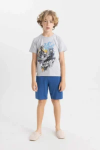 DeFacto Marvel Pajama Set Short Sleeve Top Shorts Boy - Image 2