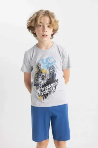 DeFacto Marvel Pajama Set Short Sleeve Top Shorts Boy - Image 3
