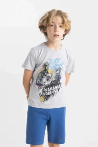 DeFacto Marvel Pajama Set Short Sleeve Top Shorts Boy - Image 4