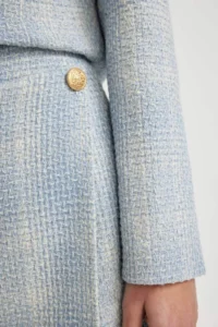 DeFacto High Waist Checkered Tweed Mini Shorts Skirt - Image 8