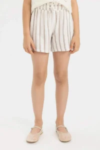 DeFacto Striped Paperbag Shorts Girls'