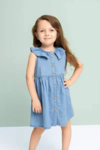 DeFacto Baby Girl Sleeveless Jeans Dress - Image 2