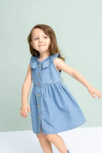 DeFacto Baby Girl Sleeveless Jeans Dress - Image 3