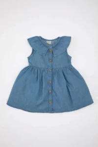 DeFacto Baby Girl Sleeveless Jeans Dress - Image 4