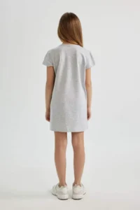 DeFacto Girls' Short Sleeve Printed Dress - Image 5