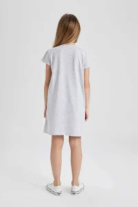 DeFacto Girls' Printed Short Sleeve Dress - Image 5