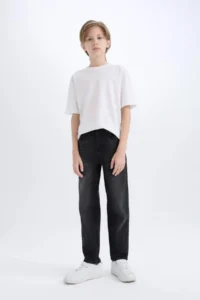 DeFacto Straight Fit Basic Straight Jean Trousers Boy - Image 5