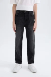 DeFacto Straight Fit Basic Straight Jean Trousers Boy - Image 6