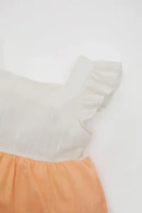 DeFacto Baby Girl Short Sleeve Linen Look Dress - Image 2