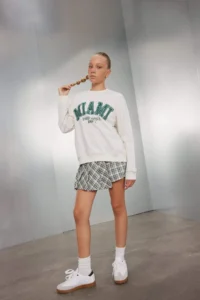 DeFacto School School Elastic Waist Pleated Plaid Shorts Skirt Girl