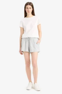 DeFacto Regular Fit Lace Waist Normal Waist Straight Leg Shorts