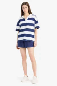 DeFacto Regular Fit Lace Waist Normal Waist Straight Leg Shorts - Image 3