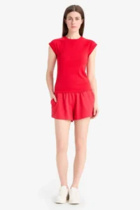 DeFacto Regular Fit Lace Waist Normal Waist Straight Leg Shorts - Image 2