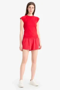 DeFacto Regular Fit Lace Waist Normal Waist Straight Leg Shorts - Image 3