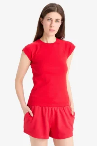 DeFacto Regular Fit Lace Waist Normal Waist Straight Leg Shorts - Image 4