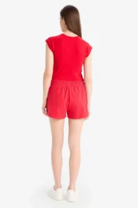 DeFacto Regular Fit Lace Waist Normal Waist Straight Leg Shorts - Image 7