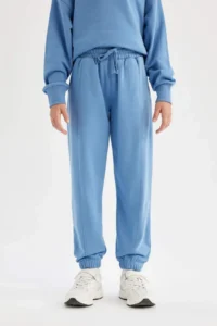 DeFacto Girls' Elastic Waist Pocket Jogger School Sweatpants - Image 4