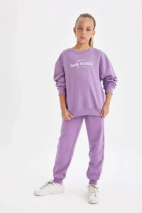 DeFacto Girls' Elastic Waist Pocket Jogger School Sweatpants - Image 2