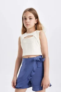 DeFacto Girls' Modal Shorts Skirt - Image 3