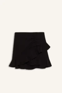 DeFacto Normal Waist Basic Plain Linen Look Flounced Mini Skirt - Image 7