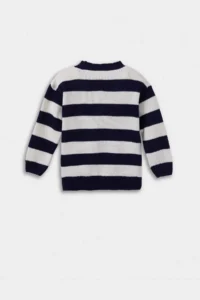 DeFacto Striped Letter Embroidered Buttoned Knitwear Cardigan for Baby Boy - Image 5