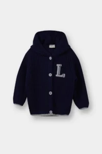 DeFacto Knitwear Hooded Letter Embroidered Buttoned Cardigan for Baby Boy