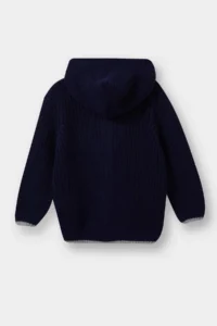 DeFacto Knitwear Hooded Letter Embroidered Buttoned Cardigan for Baby Boy - Image 3