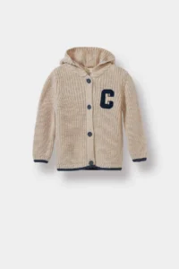 DeFacto Knitwear Hooded Letter Embroidered Buttoned Cardigan for Baby Boy