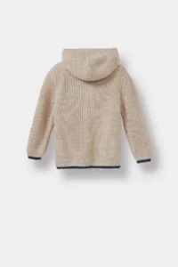 DeFacto Knitwear Hooded Letter Embroidered Buttoned Cardigan for Baby Boy - Image 3