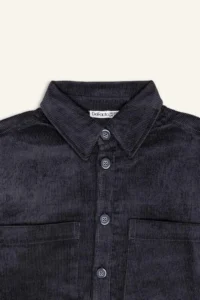 DeFacto Oversize Wide Fit Polo Collar Velvet Long Sleeve Shirt Boy - Image 2