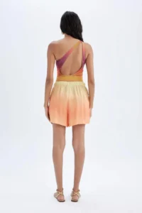 DeFacto High Waist Short Hem Satin Shorts - Image 6