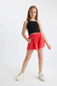 DeFacto Basic Plain Shorts Girls' - Image 3
