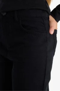 DeFacto Straight Fit Wide Leg Pocket Cotton School Trousers Girls - Image 6