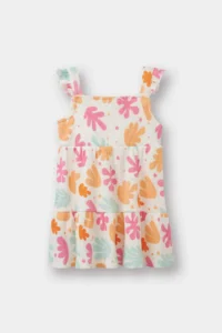 DeFacto Baby Girl Floral Strap Waffle Sleeveless Dress - Image 3