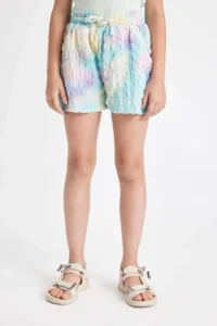 DeFacto Girls' Batik Patterned Crepe Shorts