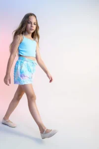 DeFacto Girls' Batik Patterned Crepe Shorts - Image 2