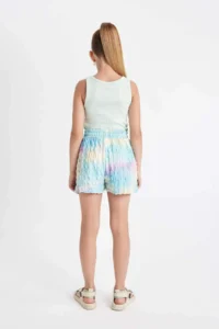 DeFacto Girls' Batik Patterned Crepe Shorts - Image 8