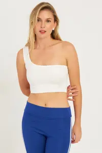 Cool & Sexy Women Black-White One Shoulder 2 Sets Crop Blouse - Image 8