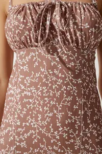 Happiness İstanbul Women's Vivid Mink Floral Slit Summer Knitted Dress CI00029 - Image 3
