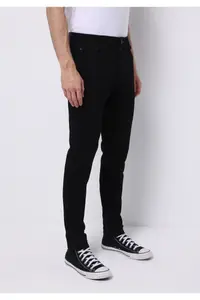 Colin's slim Fit Low Waist Narrow Leg Men's Black Jeans Pants - Image 4