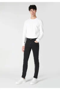 Colin's slim Fit Low Waist Narrow Leg Pocket Men's Black Jeans Pants - Image 3