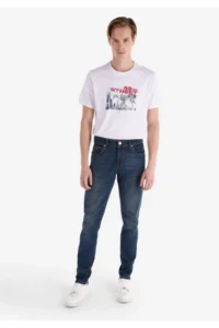 Colin's slim Fit Low Waist Narrow Leg Men's Indigo Jeans Trousers - Image 3
