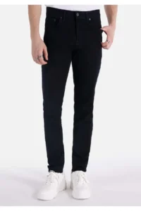 Colin's slim Fit Low Waist Narrow Leg Men's NAVY Blue Jeans Pants - Image 4
