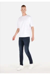 Colin's slim Fit Low Waist Narrow Leg Men's Dark Indigo denim Jeans Trousers - Image 3